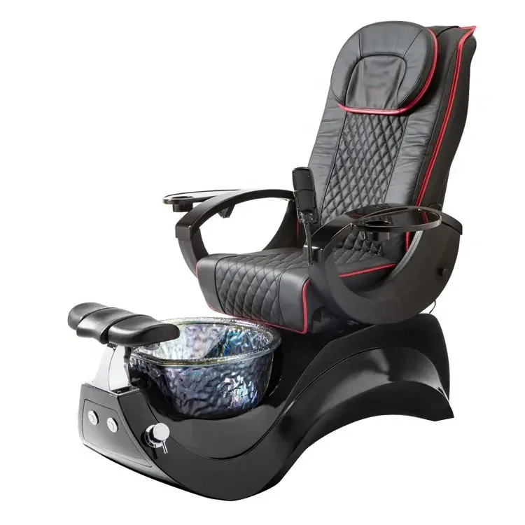 leather cover for  pedicure chairs custom with glass bowl adjustable foot bath simple pedicure chairs no plumbing