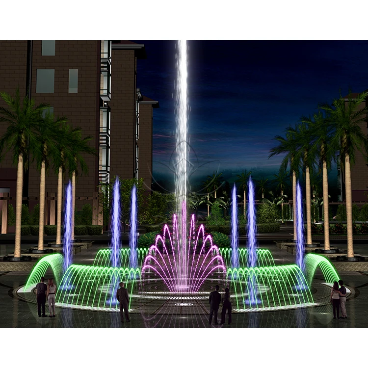 Free Design Outdoor Large stainless steel  Decorative Dry Dancing Water Fountain Show