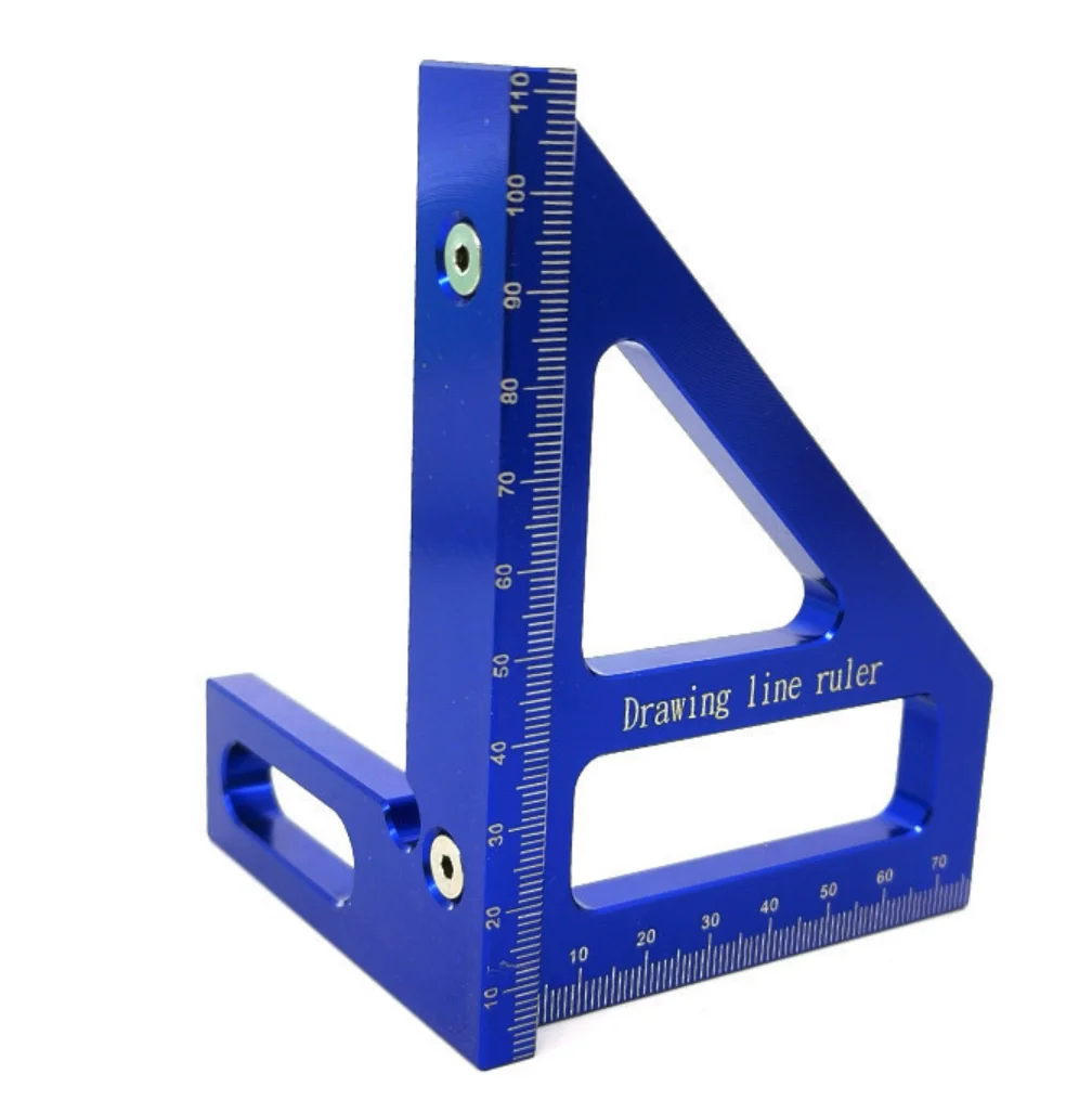 Woodworking Ruler Spuare Layout Miter Triangle Ruler 45 Degree 90 Degree Metric Gauge Fincel Measure Tools wWoodworking Tools