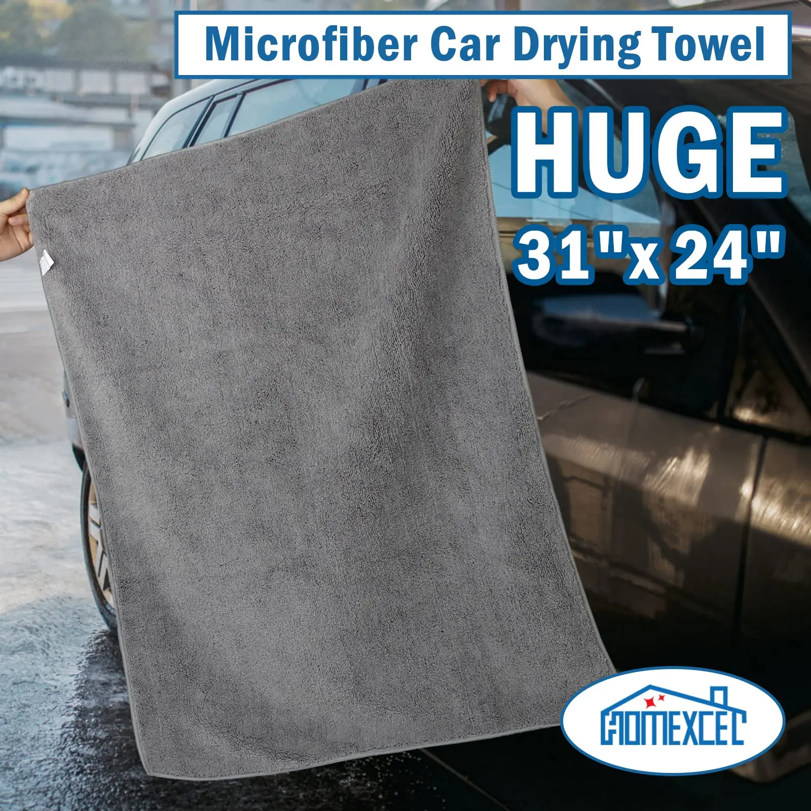 Professional large microfiber car drying towels lint free scratch free car microfiber towel absorbent drying car wash towel