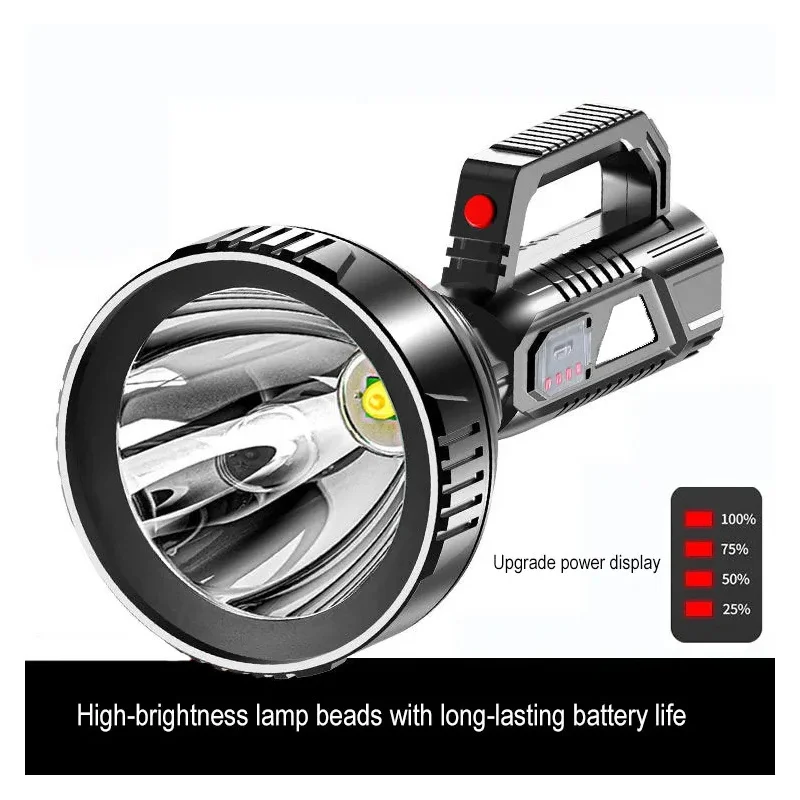 Outdoor High Powered Long Range Portable Light Torch Multifunctional LED Flashlight USB Rechargeable Searchlight