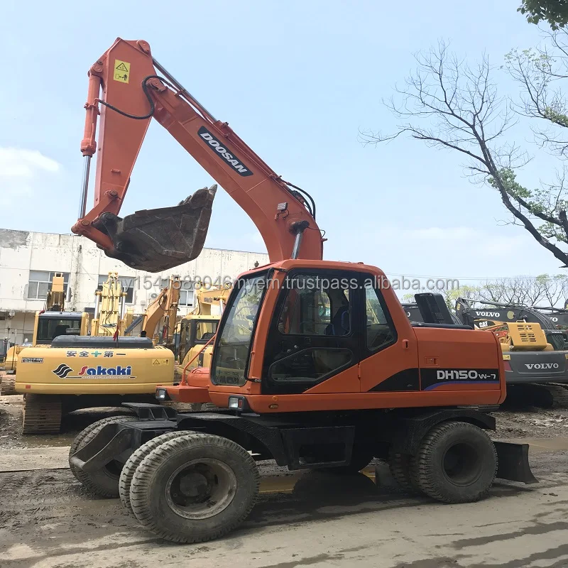  Высокое качество используемом состоянии Низкая цена оригинальный DOOSAN DH150w-7 колесный экскаватор для