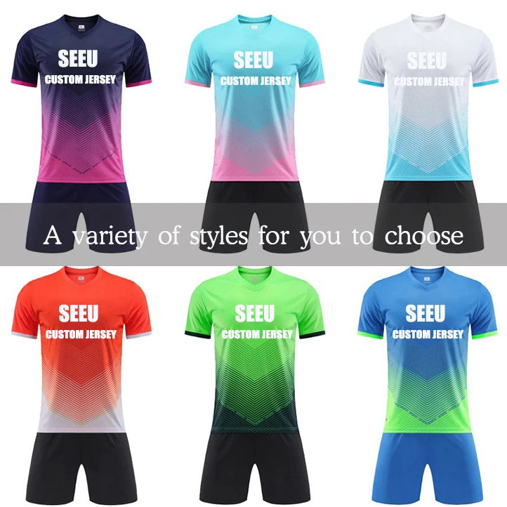 SEEU customized design soccer jerseys set for football team shirt jersey 2024 Quick-dry fabric custom soccer jersey