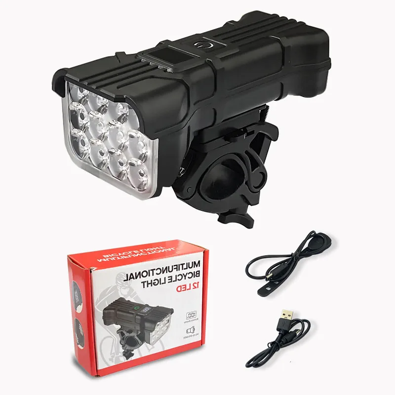 Bicycle Headlight Cycling Bike Handlebar Front  Blight Light Waterproof USB bicycle Light Rechargeable with speaker