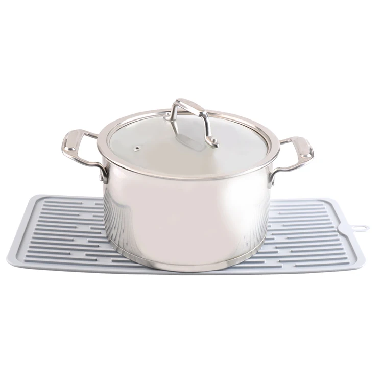 
Amazon Hot Sell Eco-Friendly Kitchenware Customize Silicone Dish Drying Mat 