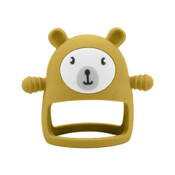 hot selling items bpa free safe silicone bear shape wrist teether ring mordedor de silicon par beb baby silicon hand teethers