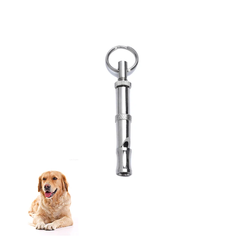 Creative stainless steel dog training  whistle set house training doorbells whistles clickers with strap for puppy