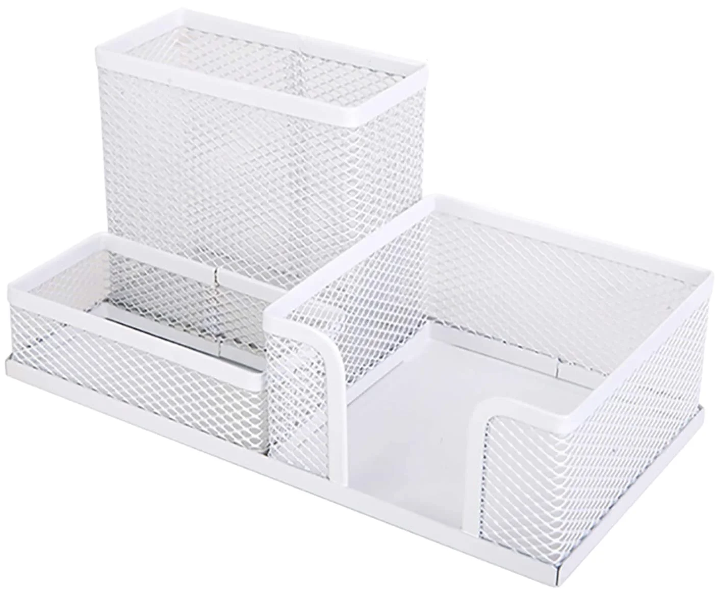 Mesh Pen Holder - Multipurpose  Large Capacity Office Supplies with Sticky Notes Holder Mesh Desk Organizers