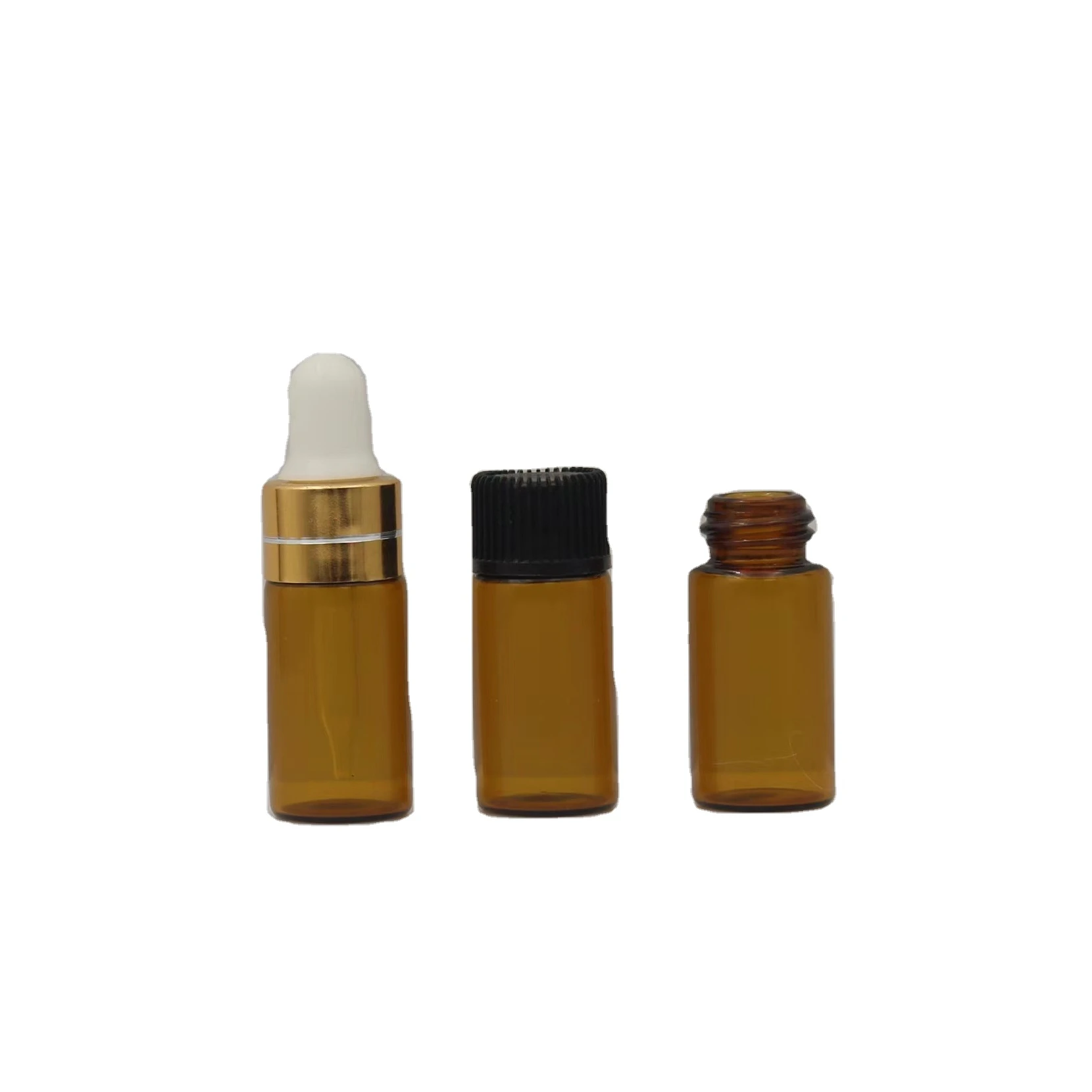 New product empty essential oil dropper amber 4 ml glass vial with dropper for sale