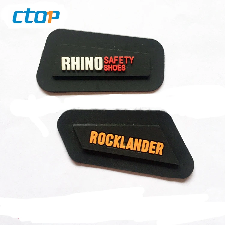 
Wholesale High Quality Soft Black PVC Custom Brand Names 3D Silicone Logo Rubber Patch Labels For Clothing 