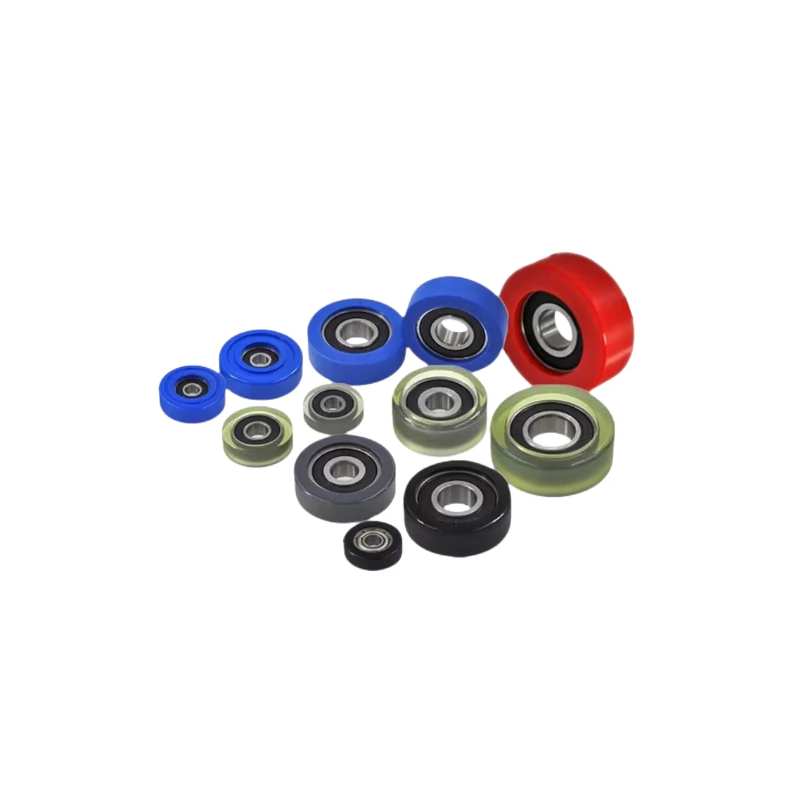 Hot sale rubber coated bearing 608 626 wear resistant PU rubber wheel deep groove ball bearing for skateboard
