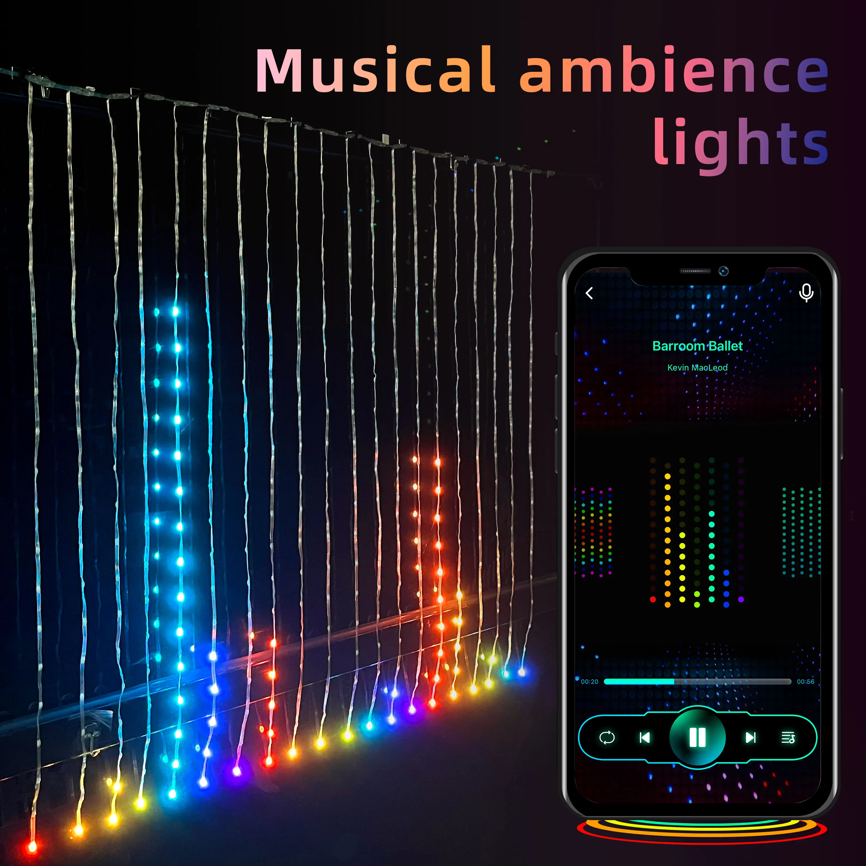 App Controlled DIY Christmas Lamp Smart Home Ceiling Curtain Fairy Lights Led Pixel WS2811 RGB Wedding Decoration Backdrop