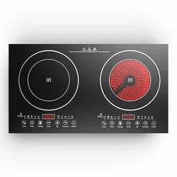 Factory Price Direct Kitchen Laser Cooker Infrared Induction Cooker 2 Burner Hot Sales