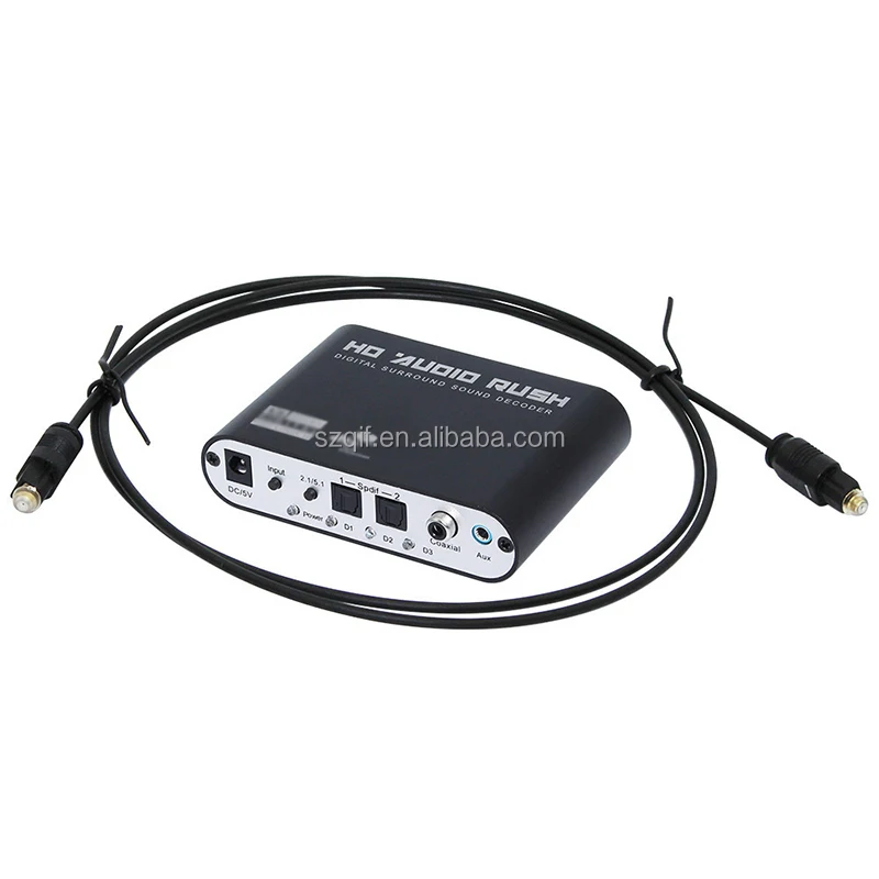 Digital Sound DTS/AC3/PCM Optical to Stereo Surround Digital to Analog Converter HD 2 SPDIF 3.5 AUX Coaxial 5.1 Audio Decoder