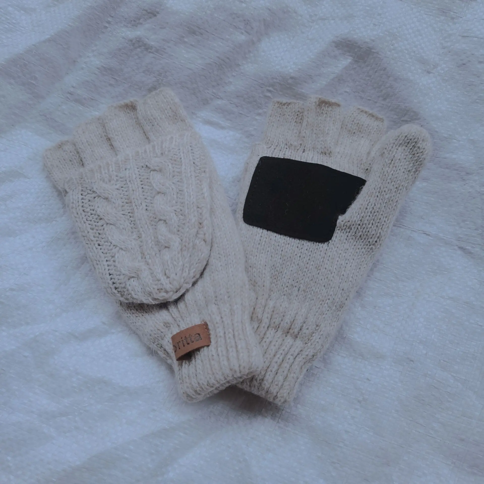 Зимние вязаные перчатки-трансформеры без пальцев шерстяные варежки перчатки теплые для женщин и мужчин