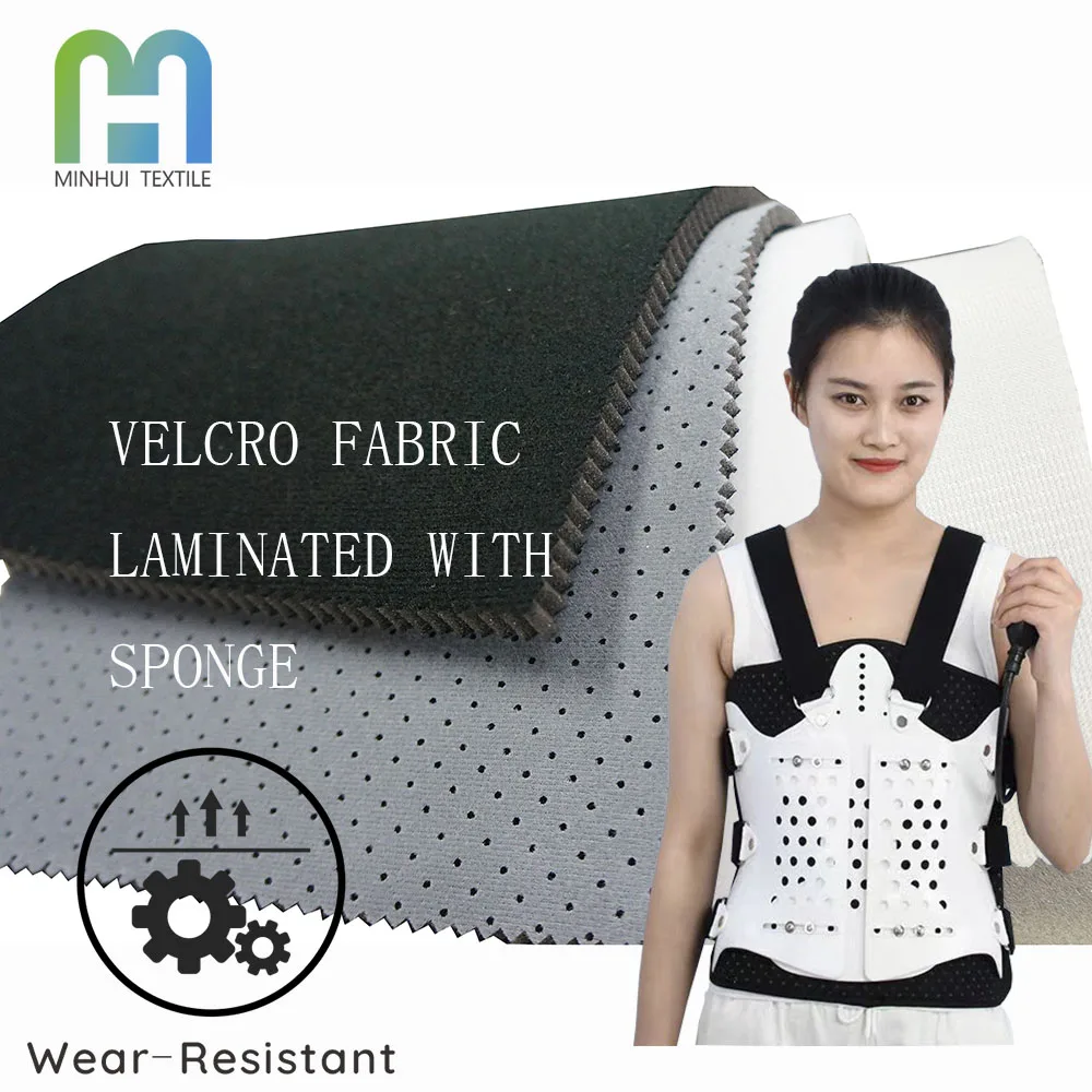 9MM Cheap Polyurethane Sponge Knit Polyester Laminated Pu Fabric Hot Fusible Interlining for Lumbar Traction Device
