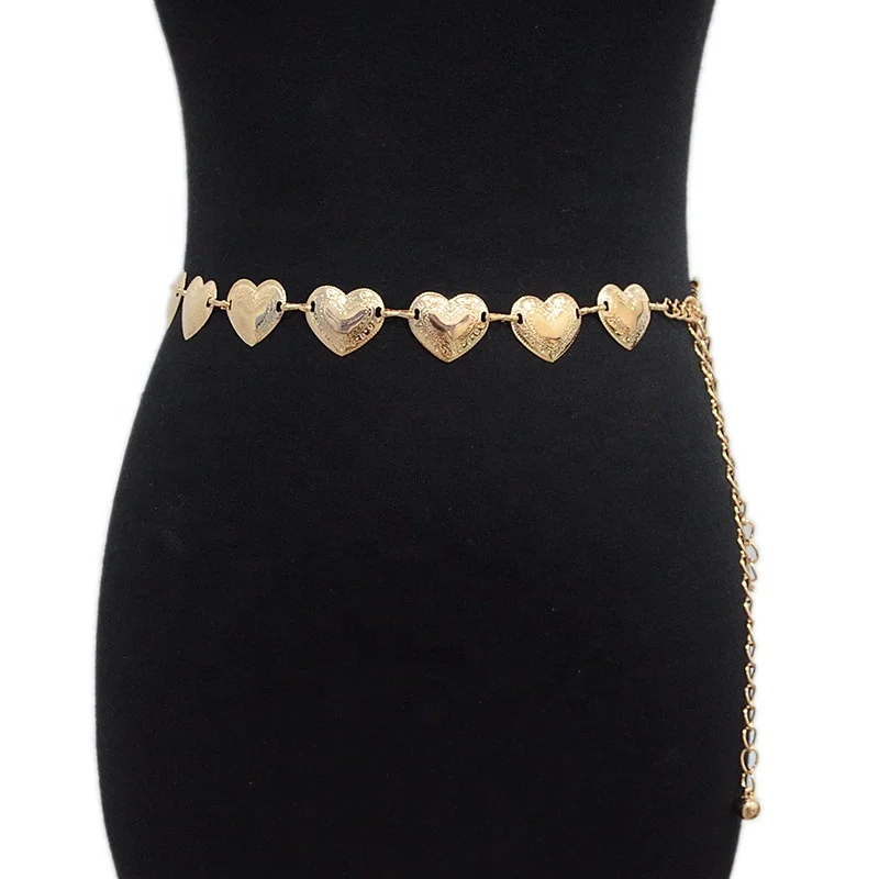 Винтажные золотые и Серебристые сплава для женщин Талия цепи пояса для свадебное платье «любящее сердце» женские ботинки с пряжкой на пояс