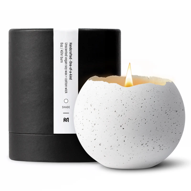 Mescente wholesale custom concrete jars scented candles luxury with lid and boxes packaging