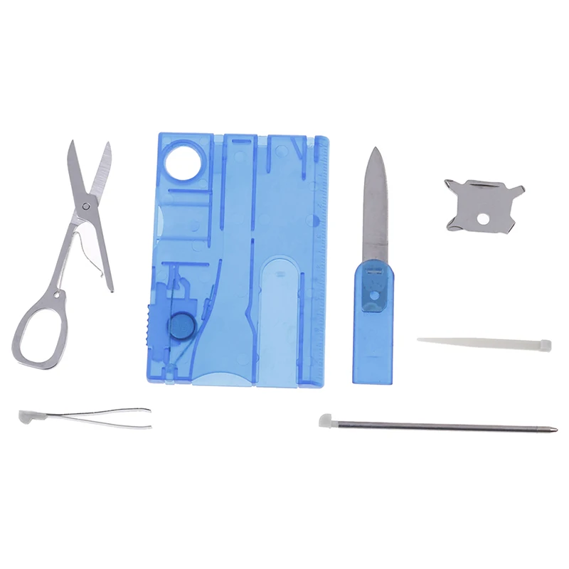 
OEM Handy Multifunctional Survival Camping Tool Card LED Light Magnifier Mini Outdoor Tools 