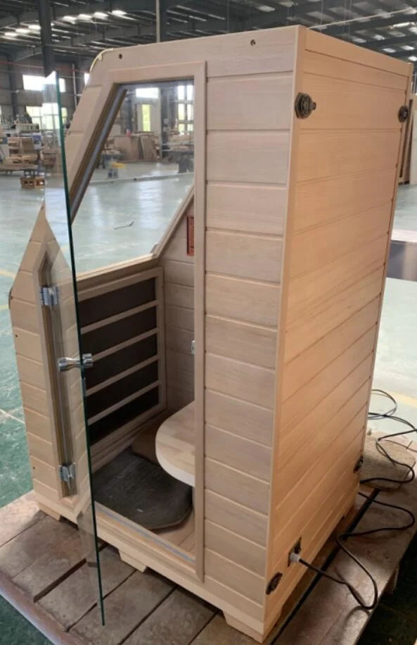 Saunaking wooden hemlock indoor 1 people mini far infrared sauna room sauna SPA hot selling hemlock small sauna