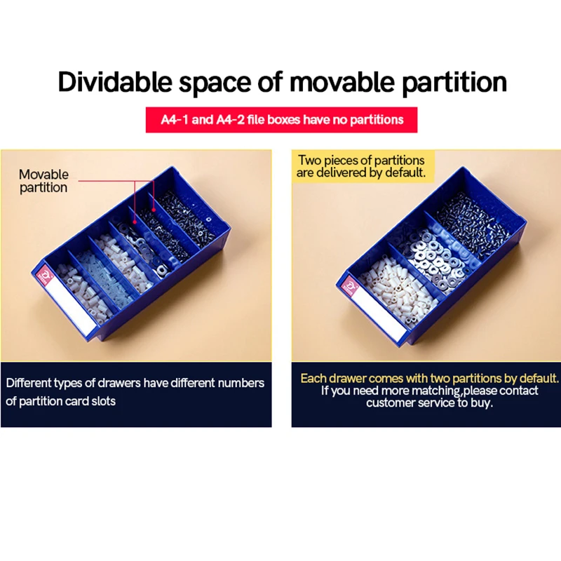 LEADLOONG F7 320*160*85MM Yellow Color | Wall-mounted Parts Box Combined Drawers Type Component ToolBox Building Blocks Screw