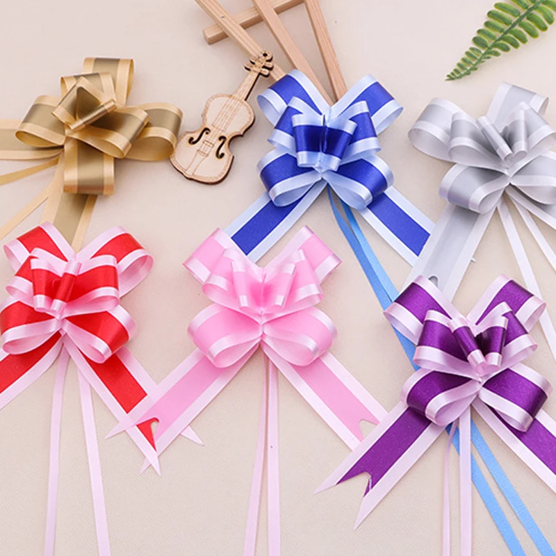 Hot Sales Christmas Wedding Birthday Anniversary Packing Decorations Gift Basket Box Bag Wrap Decorations Ribbon Pull Bows