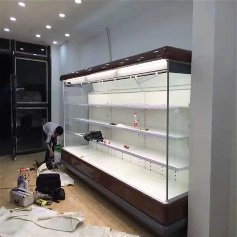 Supermarket showcase display fridge remote compressor vegetable and fruit display chiller freezer cabinet