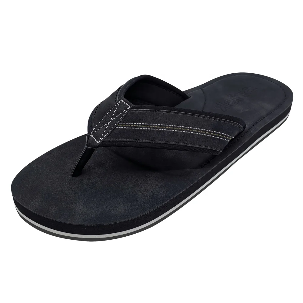 Single Hot Color Wear Resistant Pu Men Sandals Slippers Flip Flops