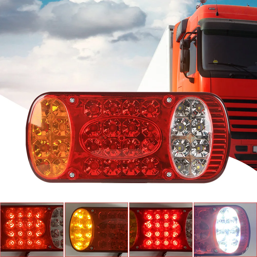 12-24V 32 LEDs Car Truck Tail Light Rear Stop Brake Lights Signal Indicator For Trailer Truck Lorry Caravans KD048