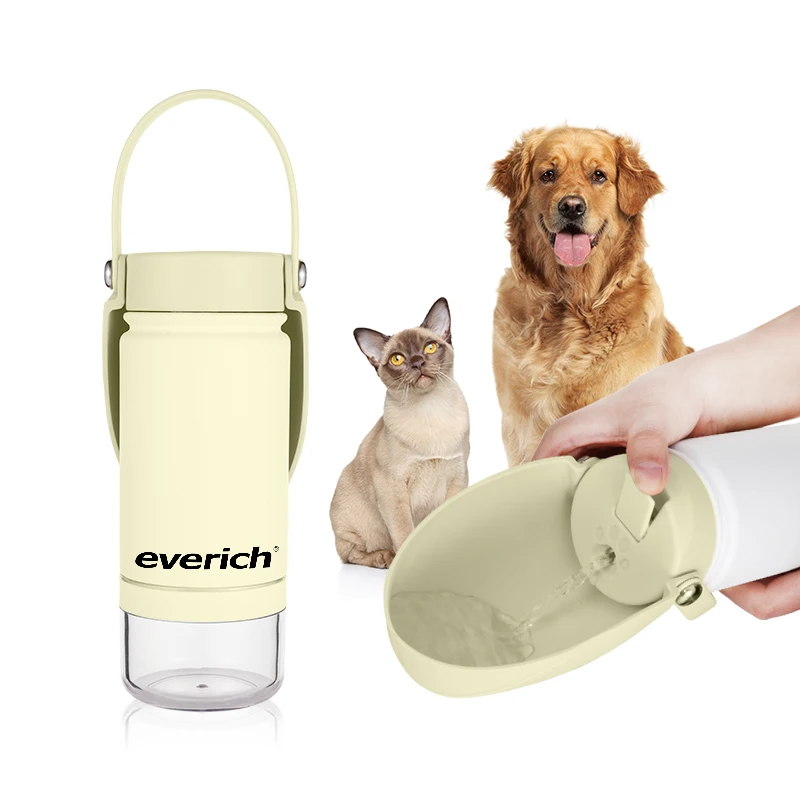 Everich New Design Lid Double Wall Vacuum Insulated Stainless Steel Dog Water Bottle with Pet Bowl