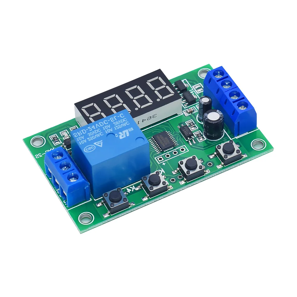 YYC-2S LED Display Adjustable Programmable delay time relay module 5V12V24V fixed time decoupling pulse cycle power off trigger