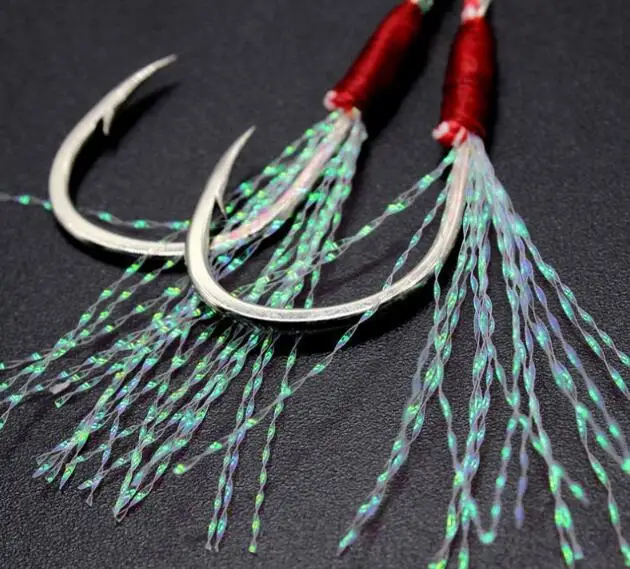 
10#-24# High carbon steel fish hook slow jigging assist hook Saltwater Assistant Jigging Hook 
