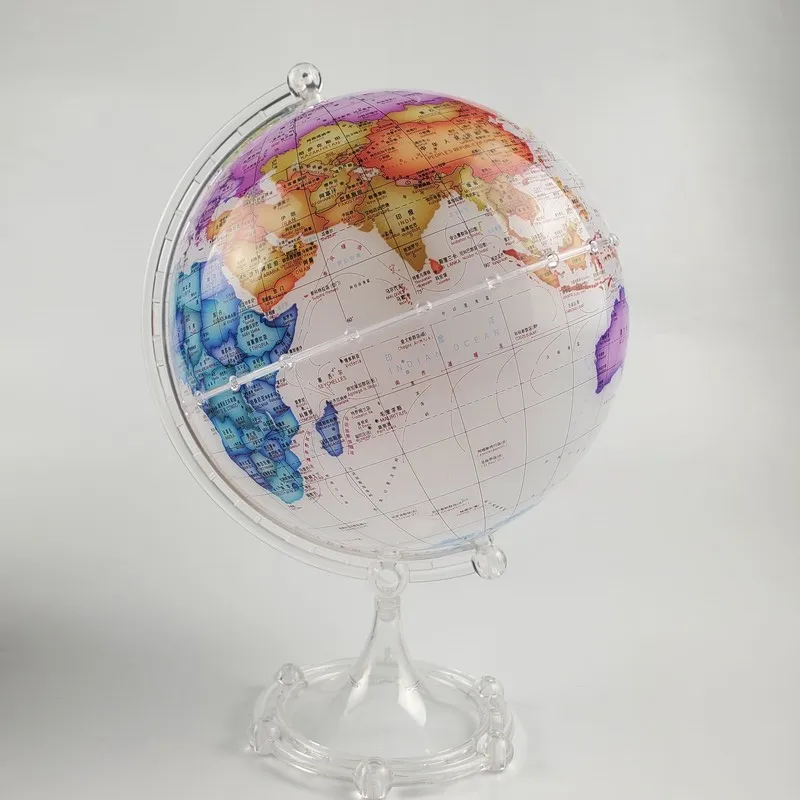 Wellfun Clear Earth Gest Gift Drawing Stand Education Relief Self Spinning Large Map Movelty Gifts Globe Earth Globe Decor Globe