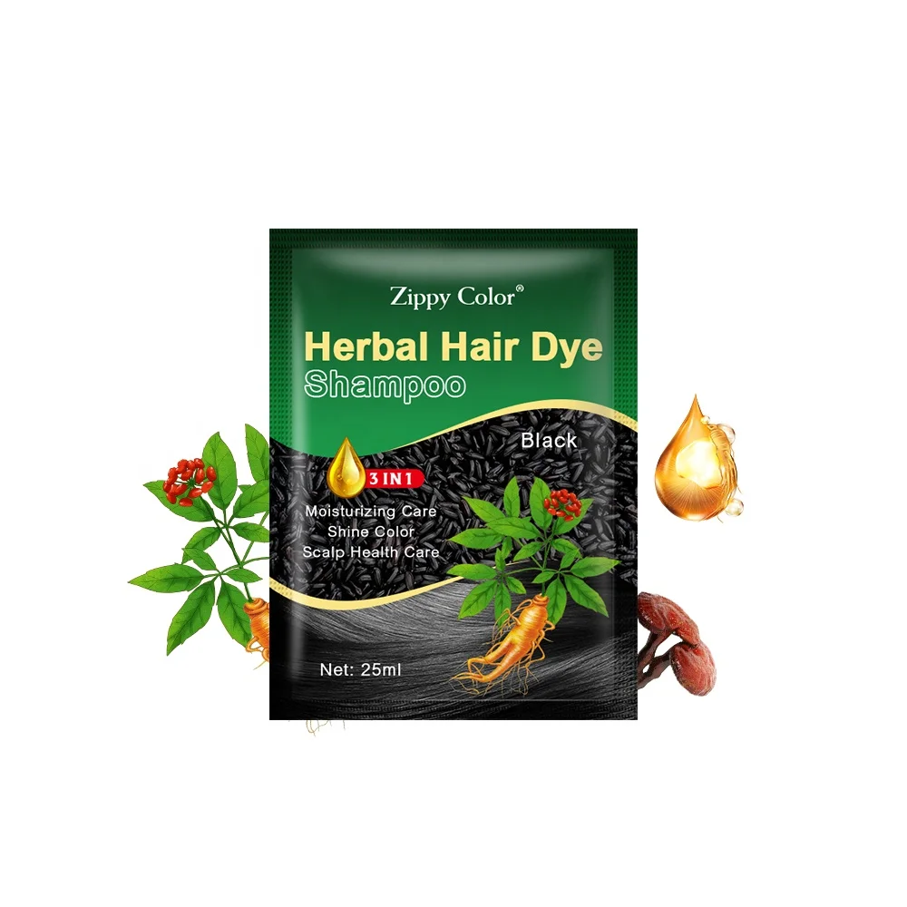Factory Sale Hair Black Shampoo Ginseng Extracts Organic Hair Shampoo Color 100% Organic Shampoo Sachets