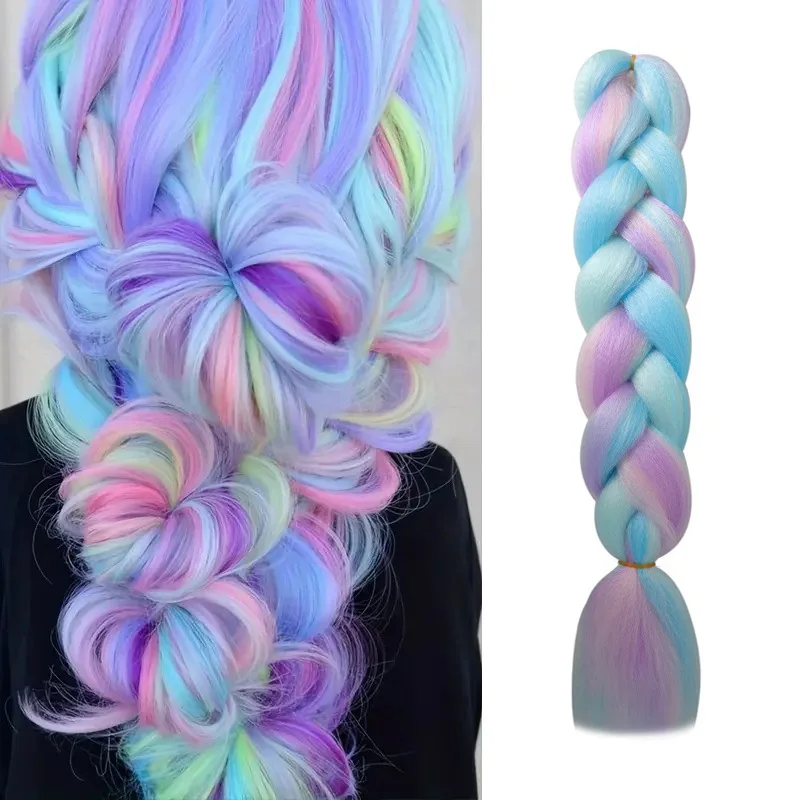 Wholesale High Temperature Silk Braid Foreign Trade Four -Color African Braid Wig Jumbo Braid Hair