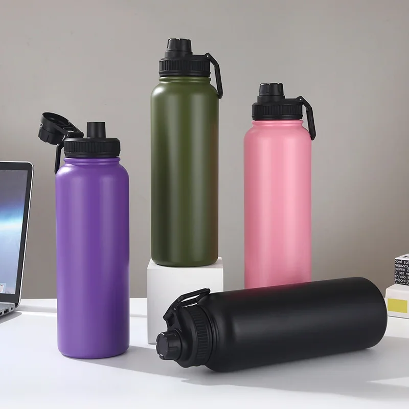18oz/25oz/32oz/40oz Gradient Color Stainless Steel Thermos Insulated Sport Water Bottle with Lid Outdoor Camping