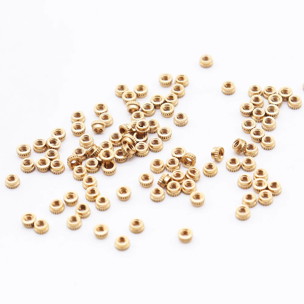 M2/M3/M4/M5/M6 Female Insert Nuts Thread Knurled Nuts Brass Threaded Insert Brass Embedment Nuts