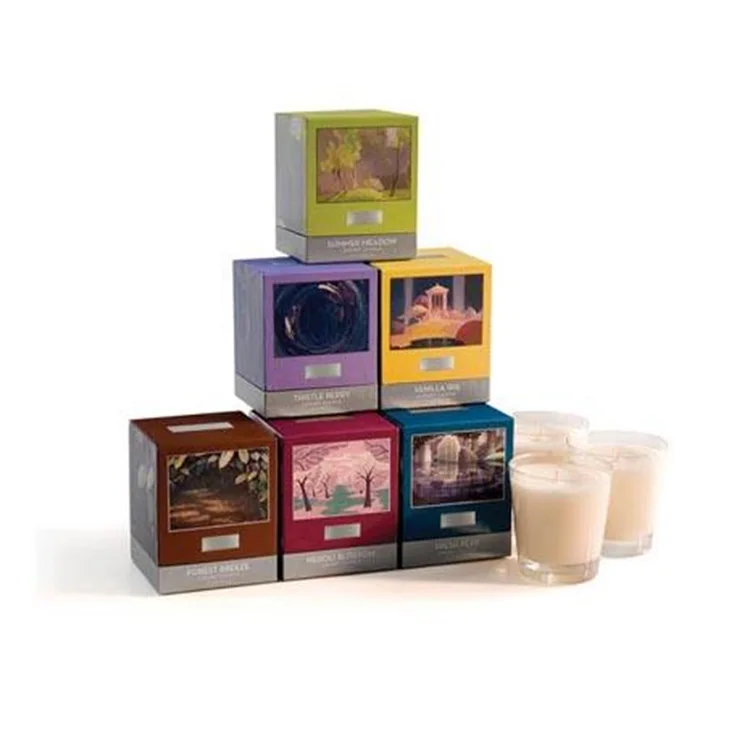 Wholesale Cardboard Paper Scented Candle Gift Box Packing Eco Friendly Logo Custom Candle Box Packaging