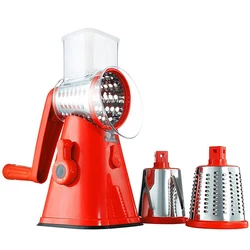3 in 1 Vegetable Slicer Swift Rotary Drum Grater Nut Shredder Veggie Cutter Peeler Cheese Chopper