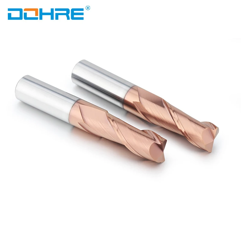 DOHRE Cost-effective UEX Carbide End Mill 2 Flutes Square EndmIlls Highly Accurate High Hardness HRC 60