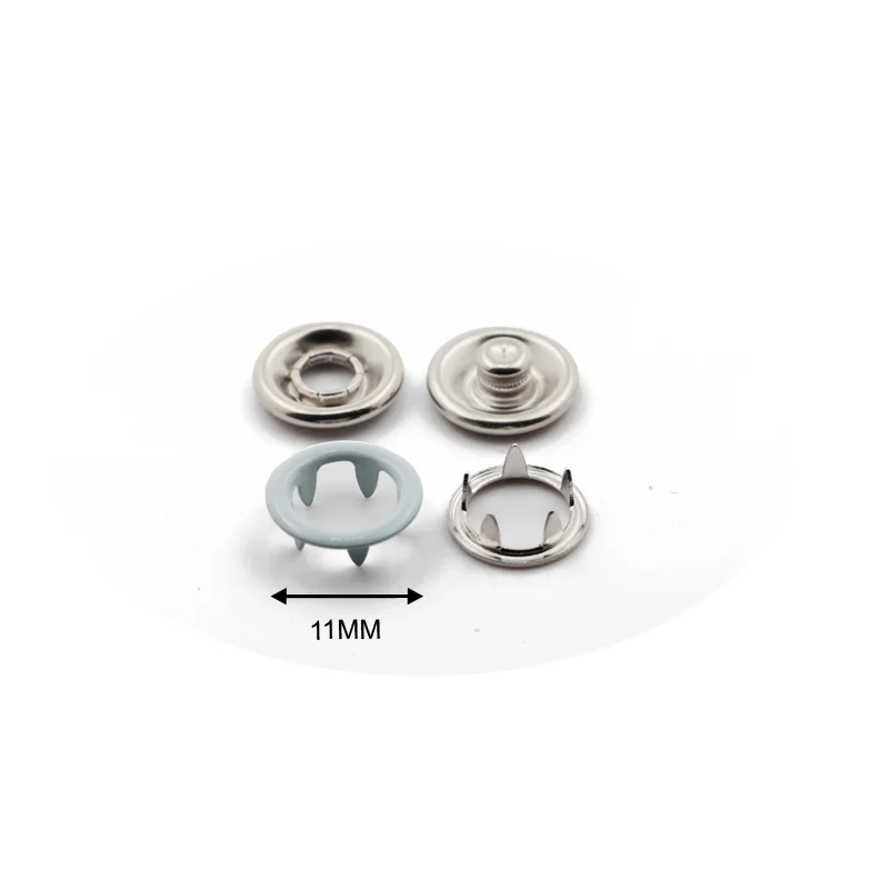 Wholesale printed colors 11 mm brass metal prong snap fasteners button for leather bags