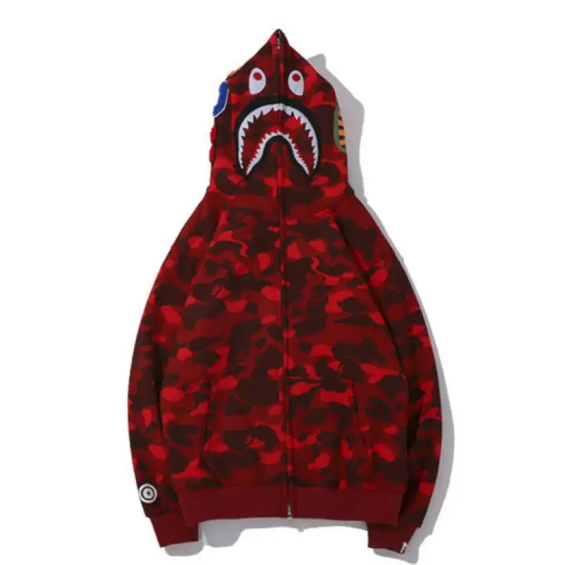 2024 Hot Selling 3D Print Bapeds Ape Shark Camo Hoodie Fashion Casual Teenage Adult Sweater Full Zipper Unisex Jacket For Man