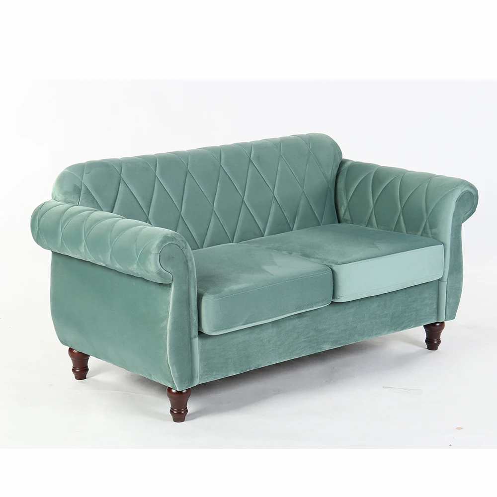 Factory wholesale customization high quality cheap velvet  new foam rubber wood leg sofas