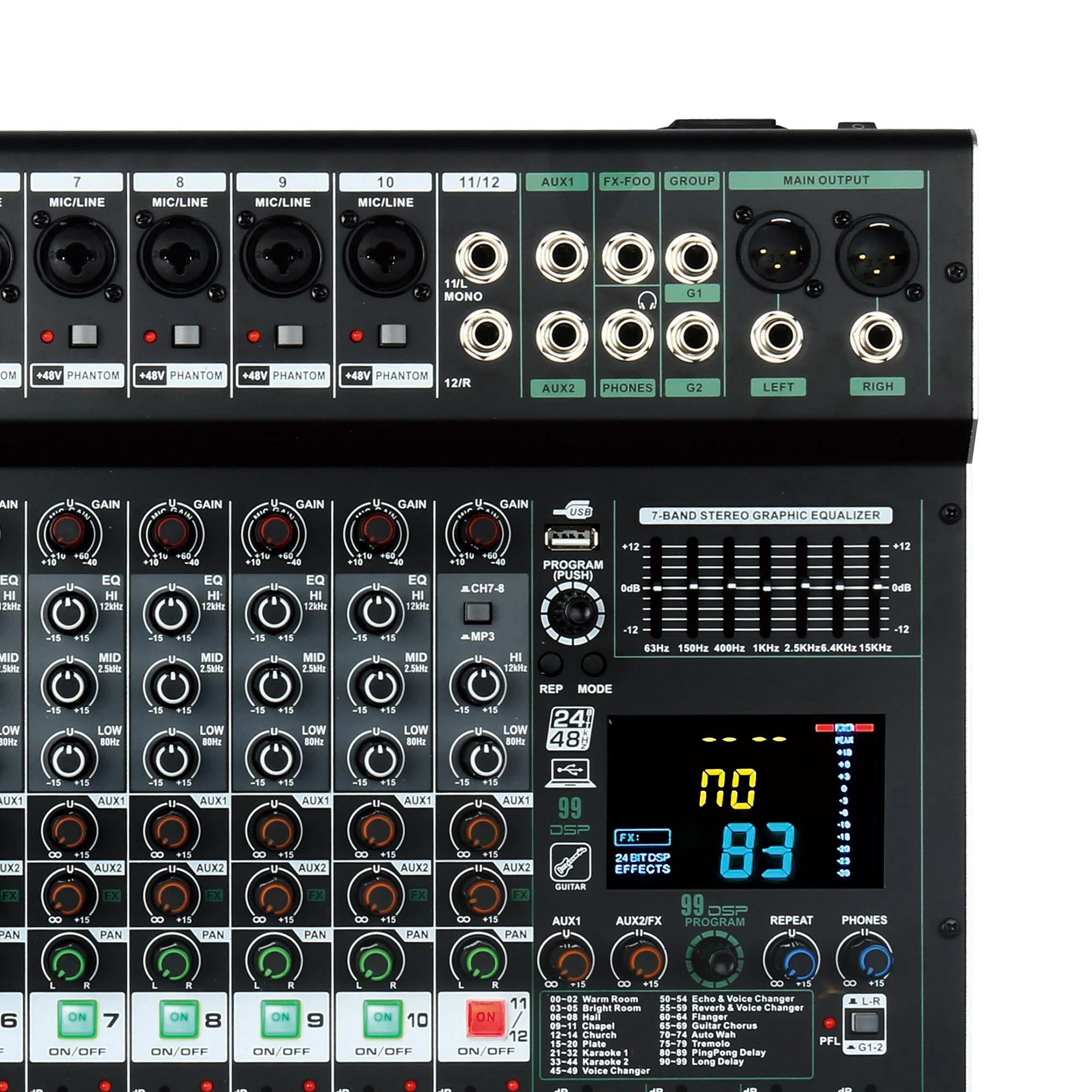 Accuracy Pro Audio ST212 12 Channel Audio DJ Mixer Controller Digital Audio Mixer For Virtual DJ Software