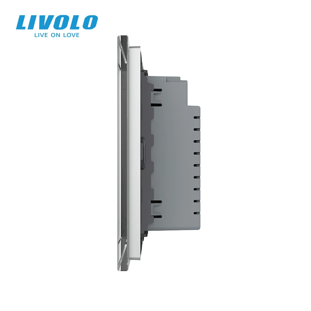Livolo UK Standard Wifi Wall Light Touch Switch,2gang Smart Sensor 1way Wireless Control,Backlight Display