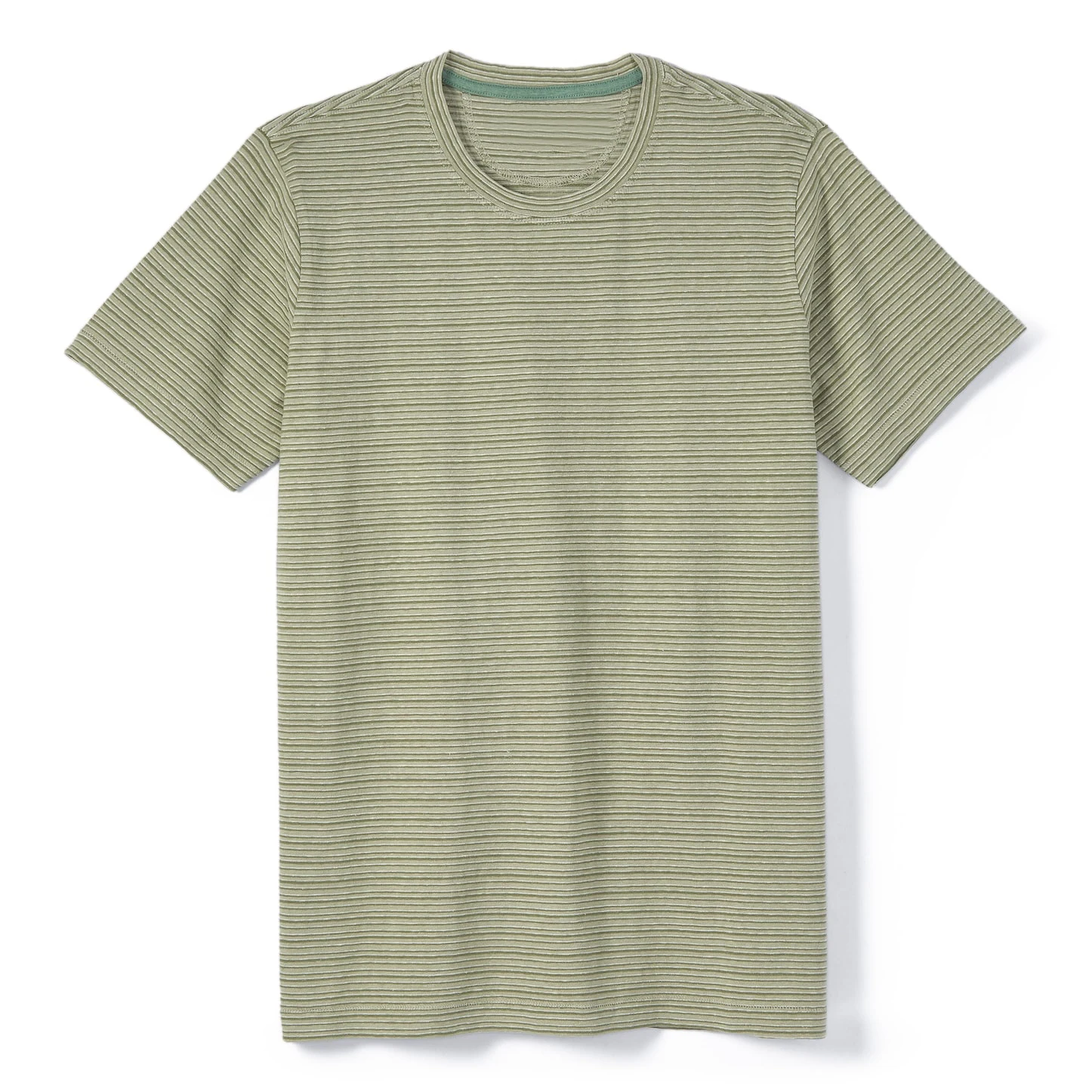 Wholesale Custom 55% Hemp 45% Cotton Jersey Men Short Sleeve Stripe T-Shirt Breathable Mens Casual Striped Crew Neck T Shirt