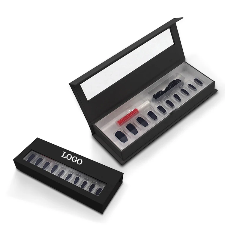 Custom Logo Artificial False Nail Boxes Packaging Press on Nail Packaging Box for nails