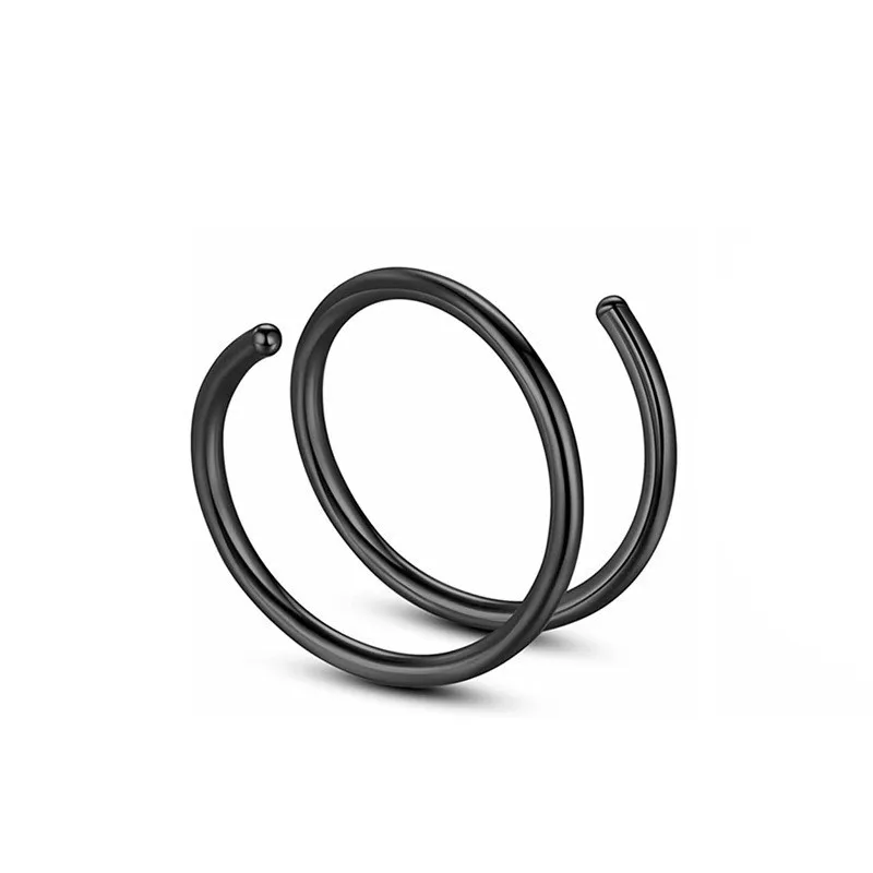 Stainless Steel Hypoallergenic Septum Nose Piercing Double Helix Cartilage Rook Hoop Earring Body Piercing Jewelry Nose Ring