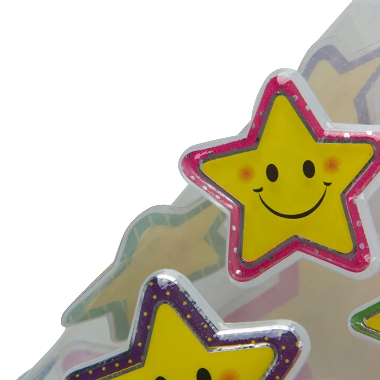 Cute cartoon star shaped puffy stickers DIY decorative stickers for macbook holographic Bubble Stickers for party decorations