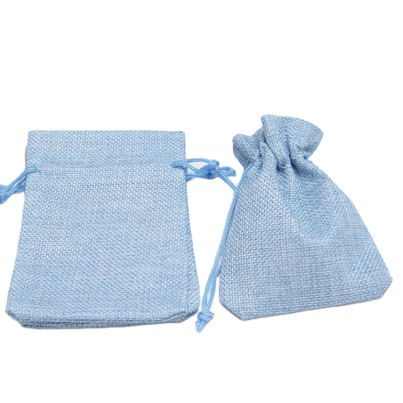 Multicolor Custom Natual flax healthy Drawstring Bundle Mouth Cloth Bag Pouch for candy and party gift Packaging